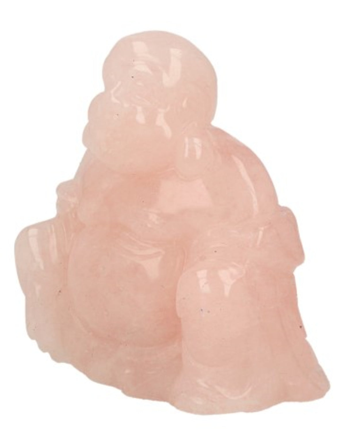 Rosenkvarts Buddha, 50 mm hög