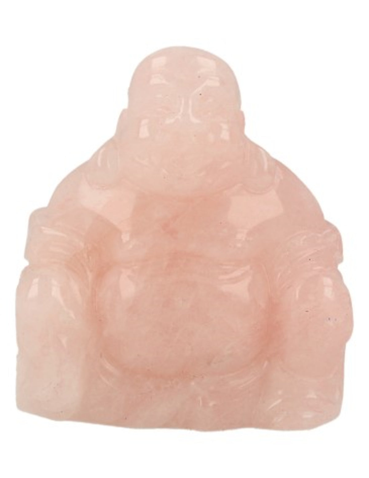 Rosenkvarts Buddha, 50 mm hög