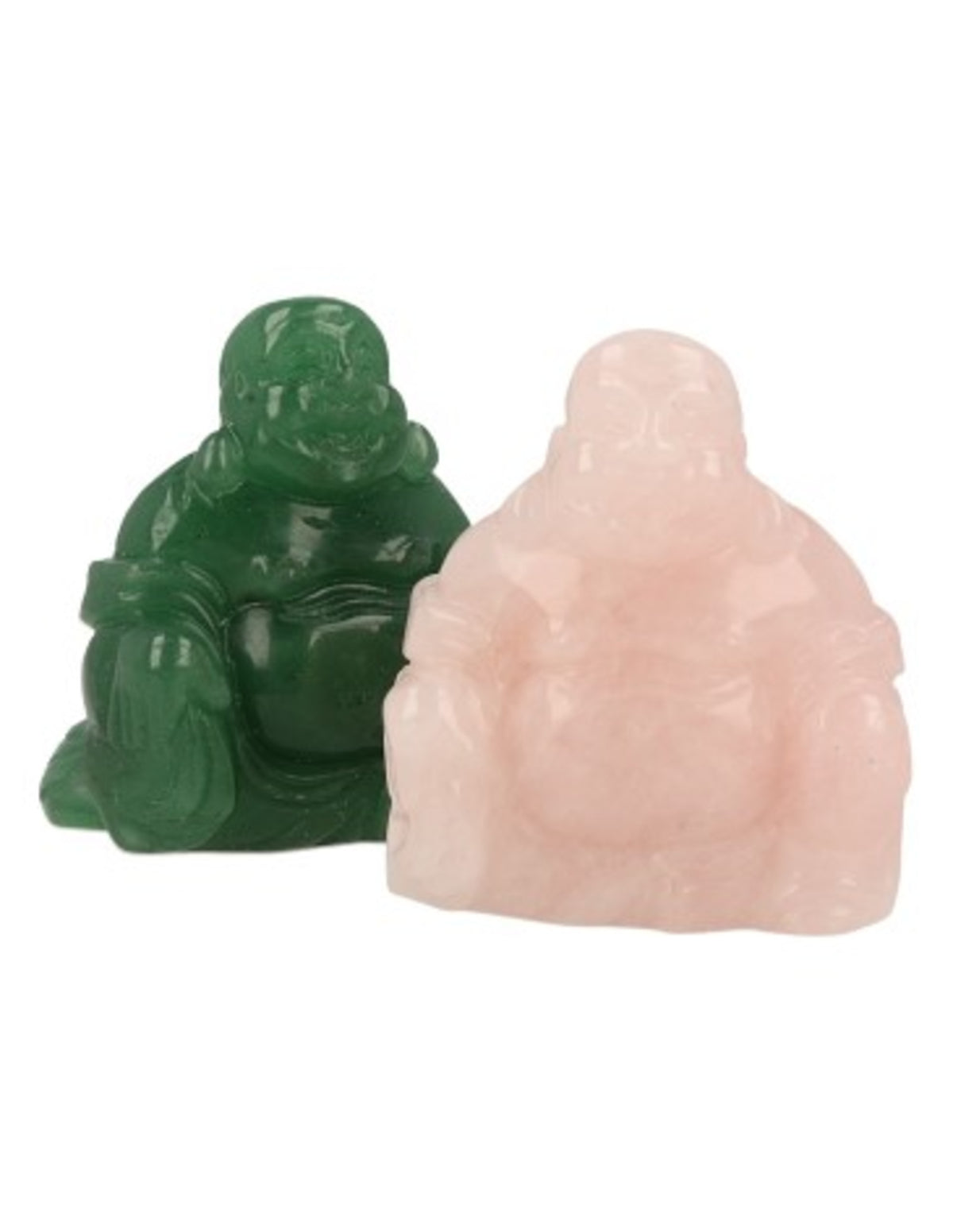 Rosenkvarts Buddha, 50 mm hög
