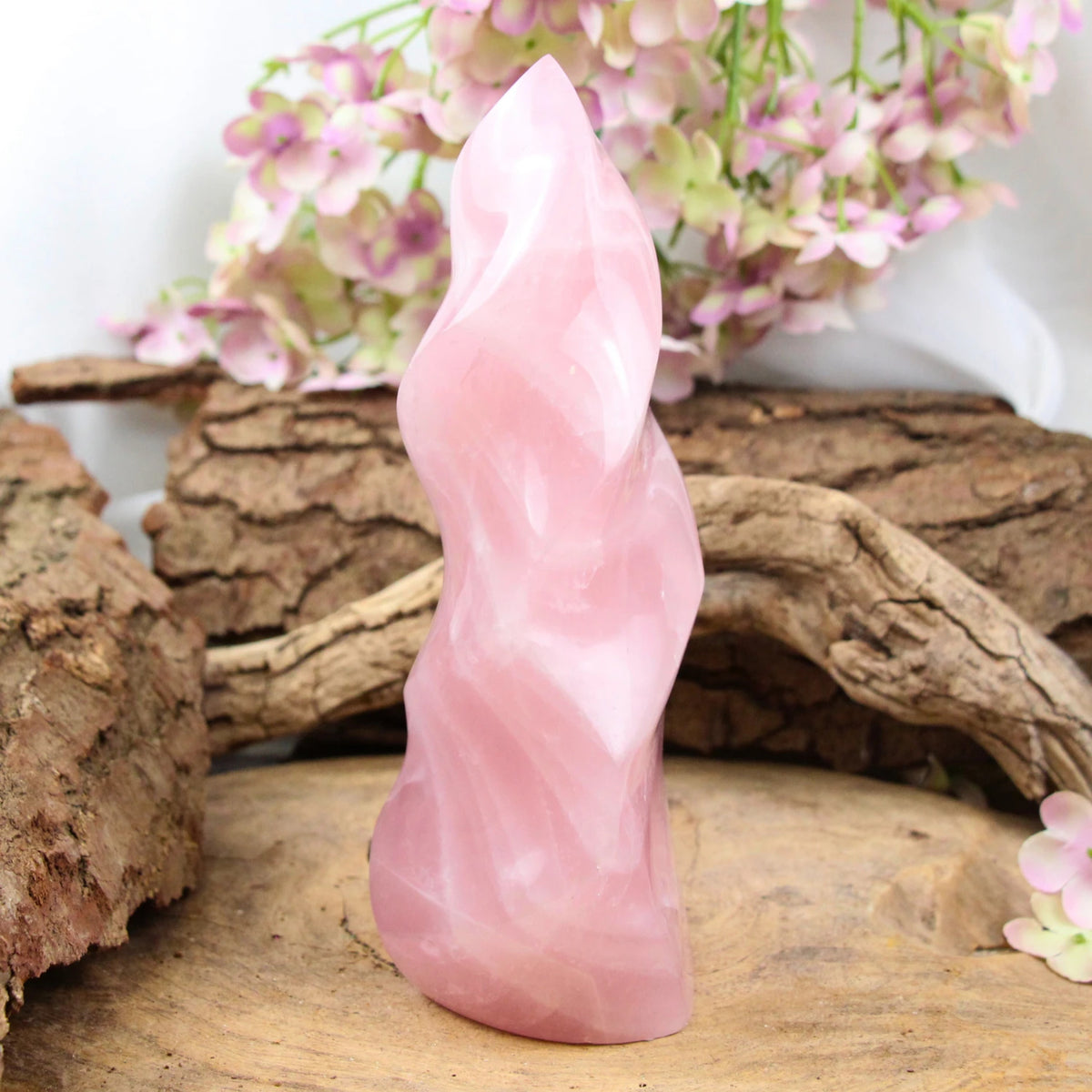 Rosenkvarts flamma, feng shui, 21 cm, nr 15