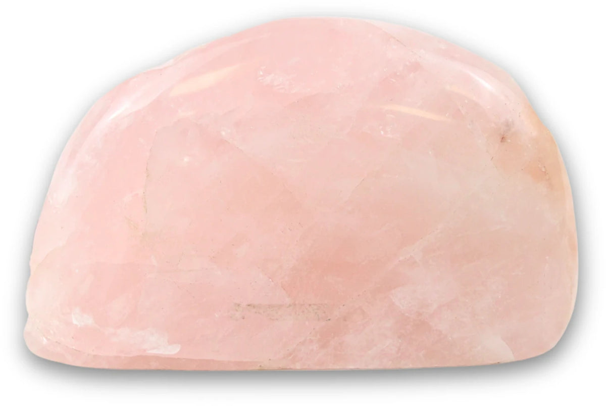 Rosenkvarts sten, delvis polerad, 12,7 cm, 0,7 kg, nr 26