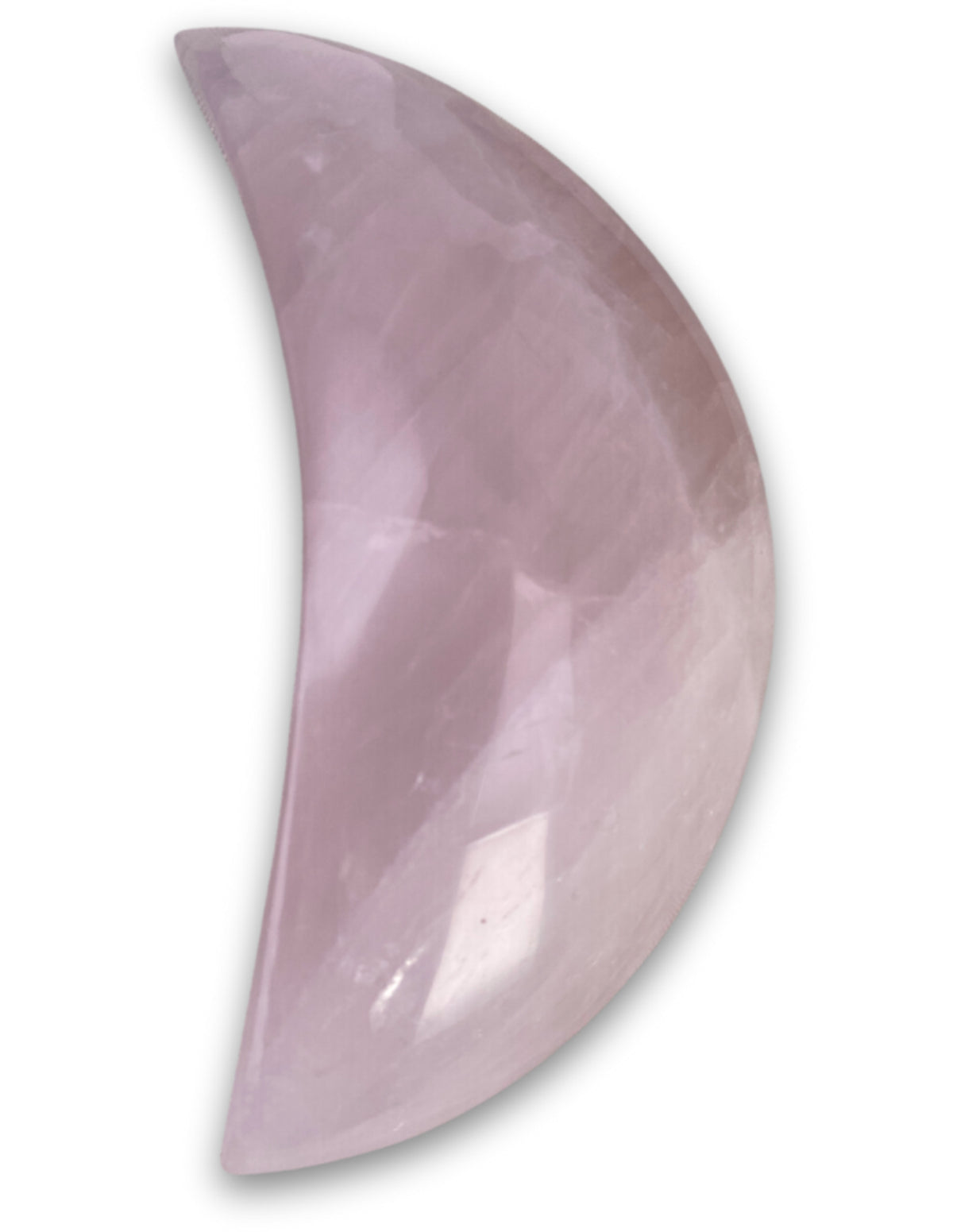 Rosenkvarts måne, 13 cm, 350 till 500 g