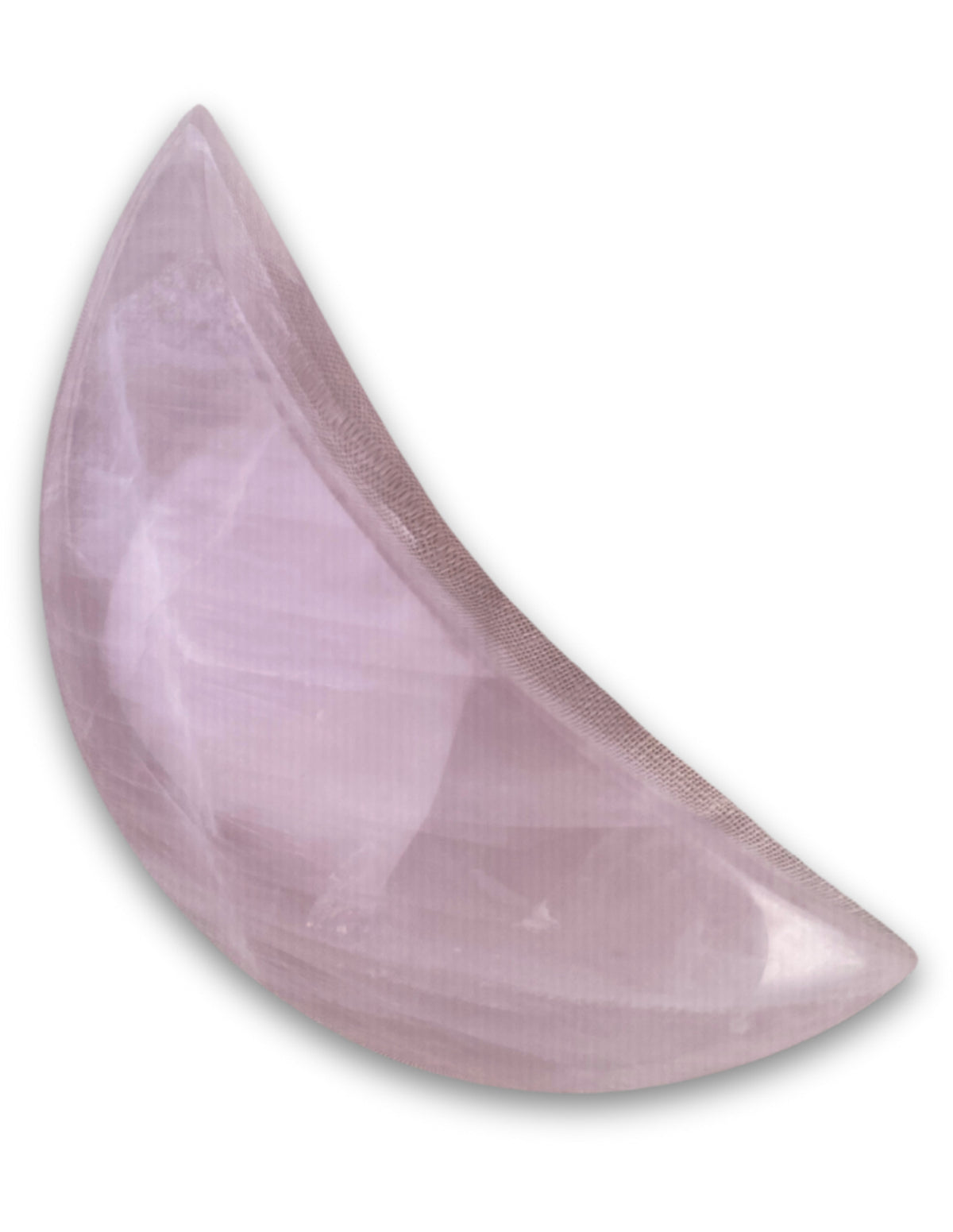 Rosenkvarts måne, 13 cm, 350 till 500 g