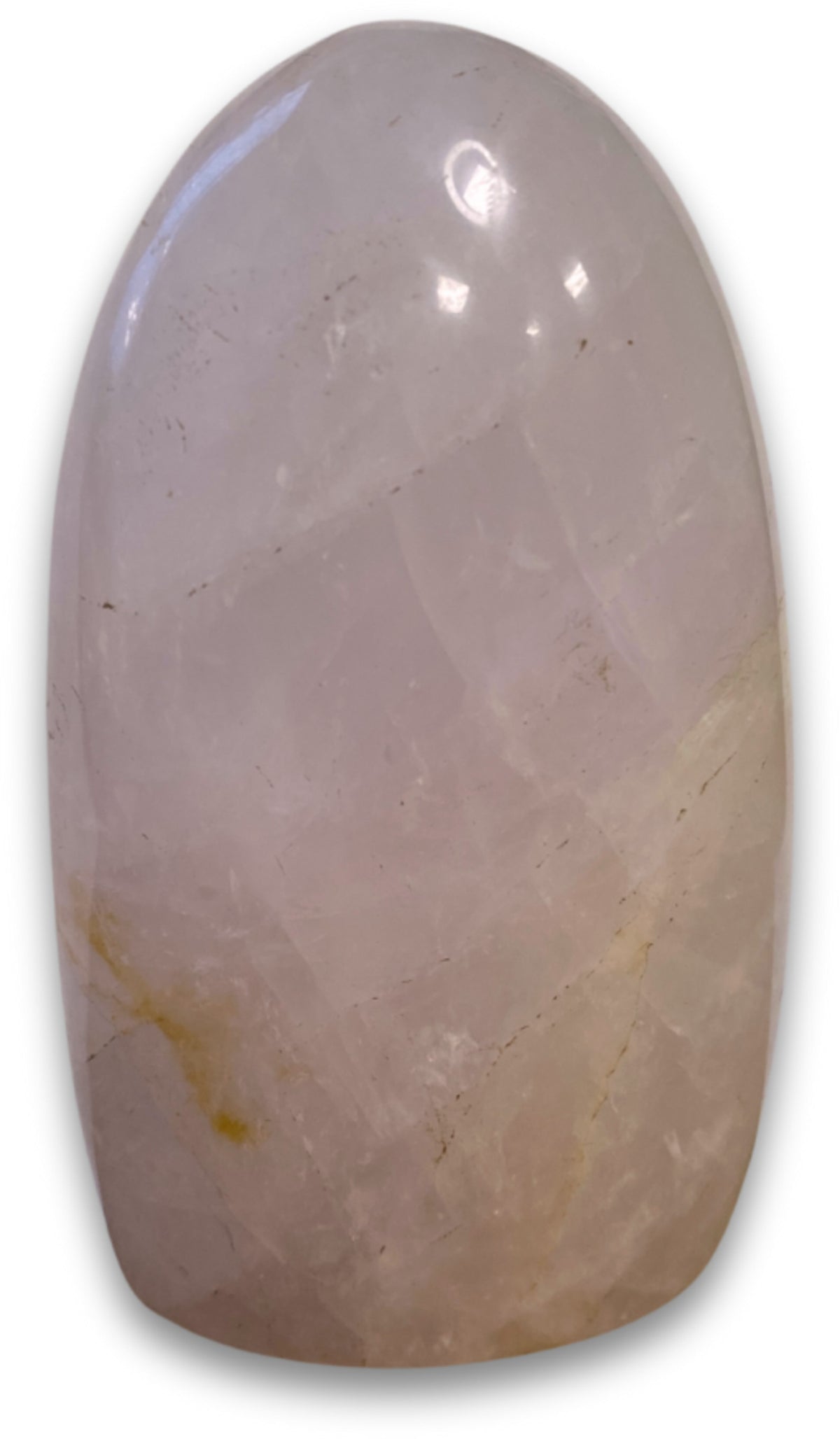 Rosenkvarts skulptur, nr 20, 12,6 cm (824 g)