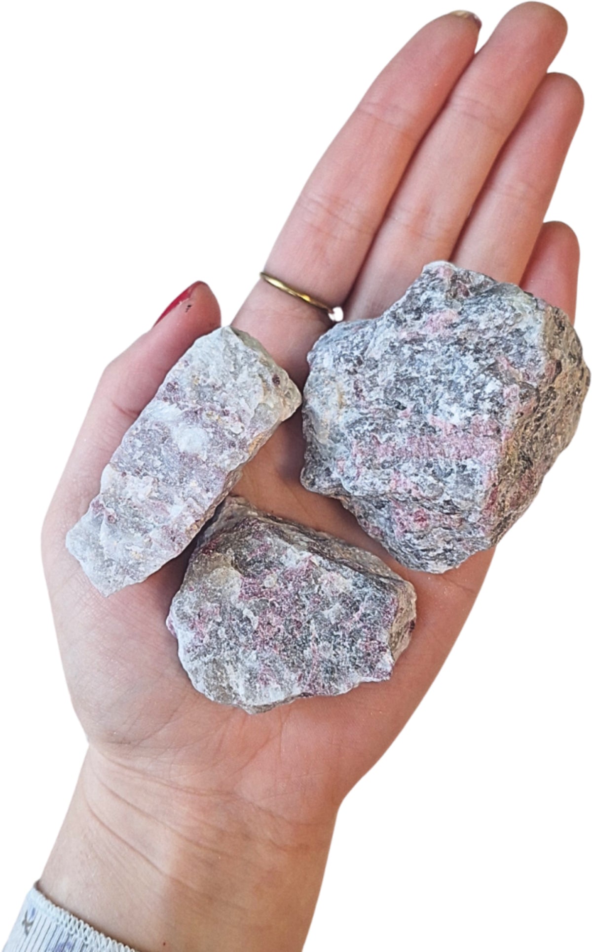 Rubellit i matrix, råa bitar, 3 till 6 cm, 250 g