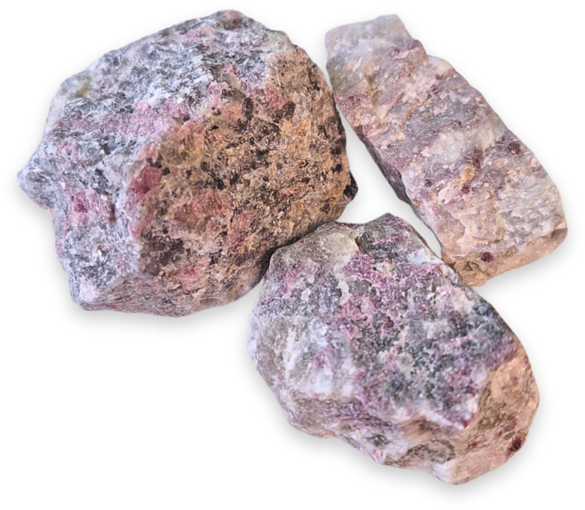 Rubellit i matrix, råa bitar, 3 till 6 cm, 250 g