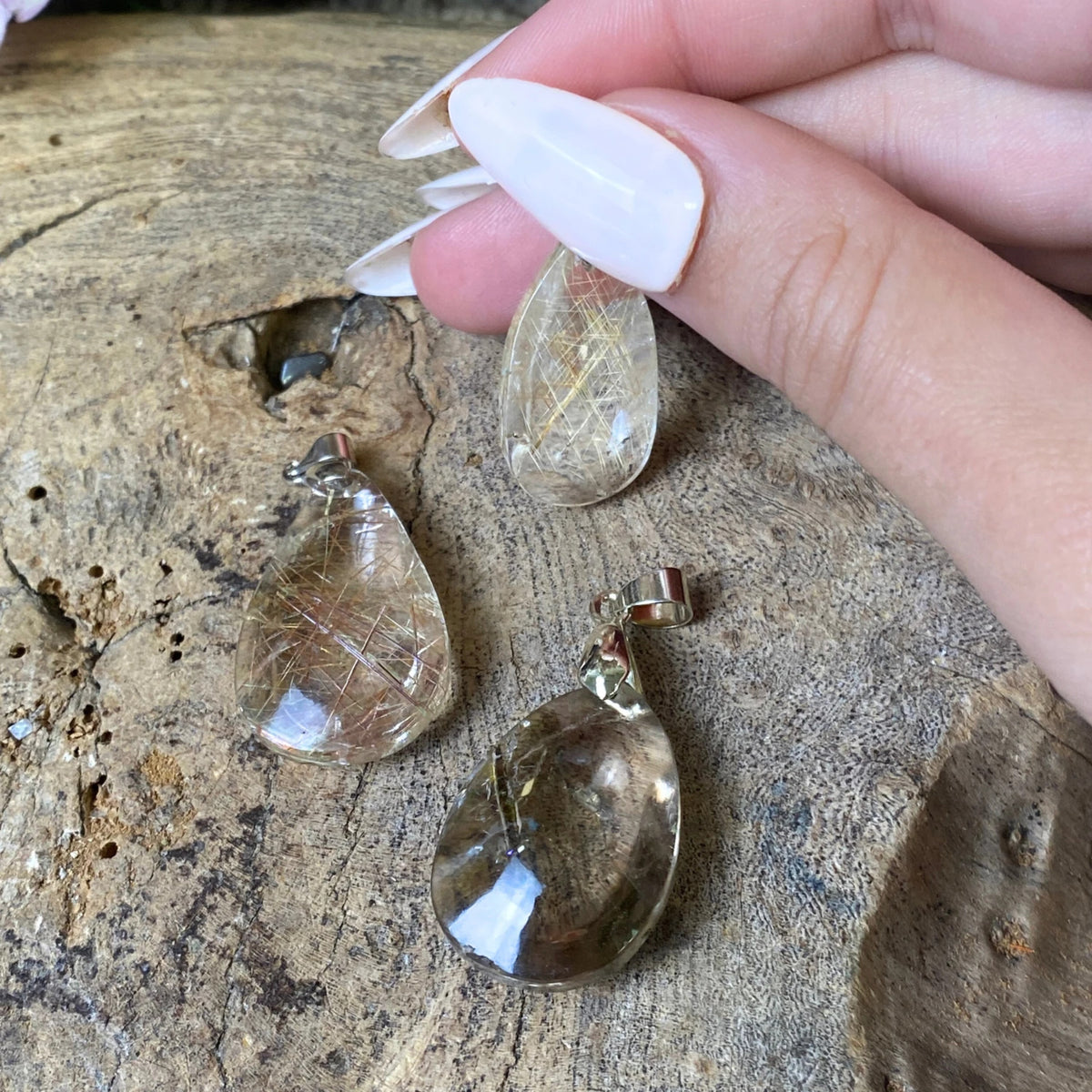 Rutilkvarts hänge, 2,9 cm, 5 g, per styck