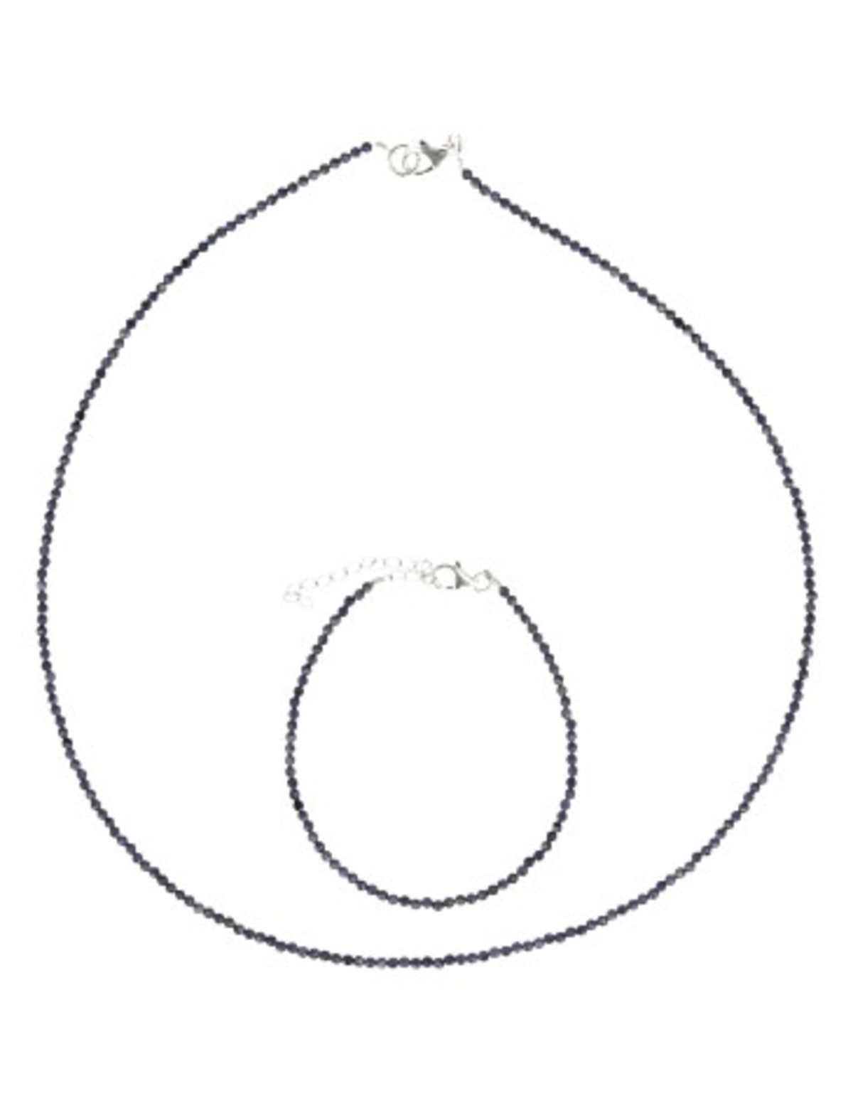 Safir halsband med fasettslipade stenar, 45 cm