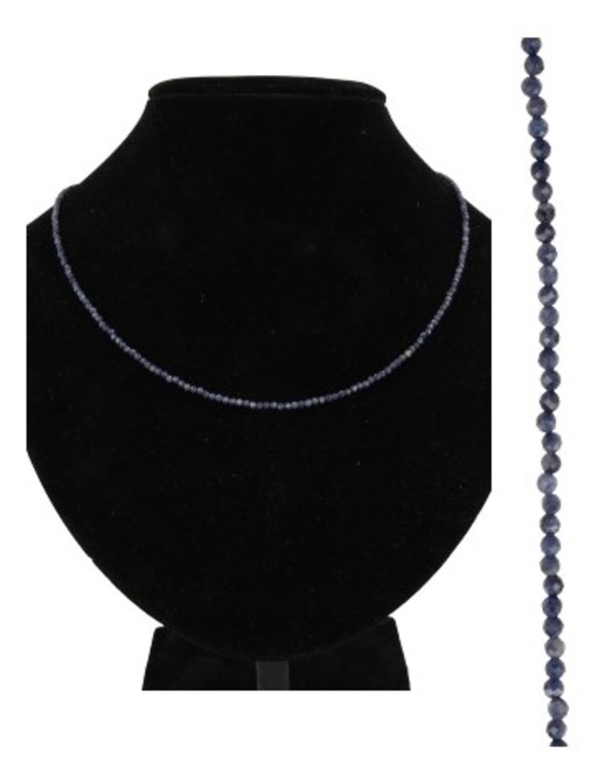 Safir halsband med fasettslipade stenar, 45 cm