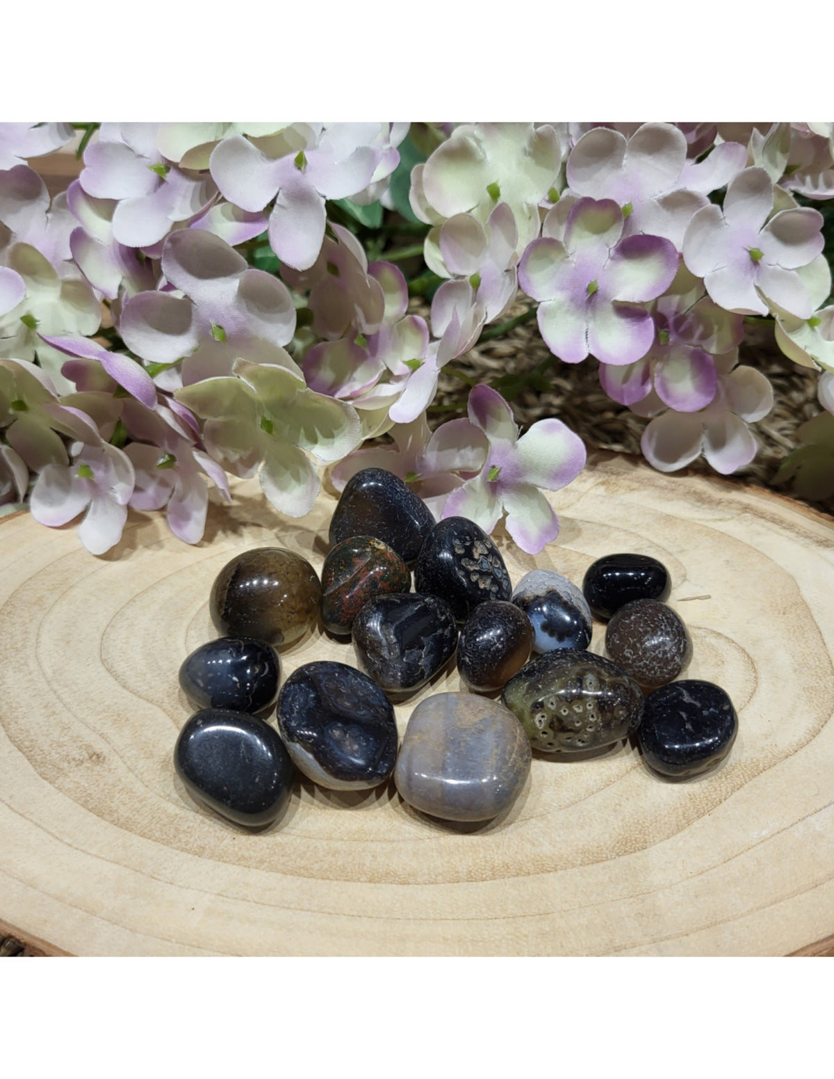 Sardonyx trumlade stenar, 100 g, små, 1 till 2 cm