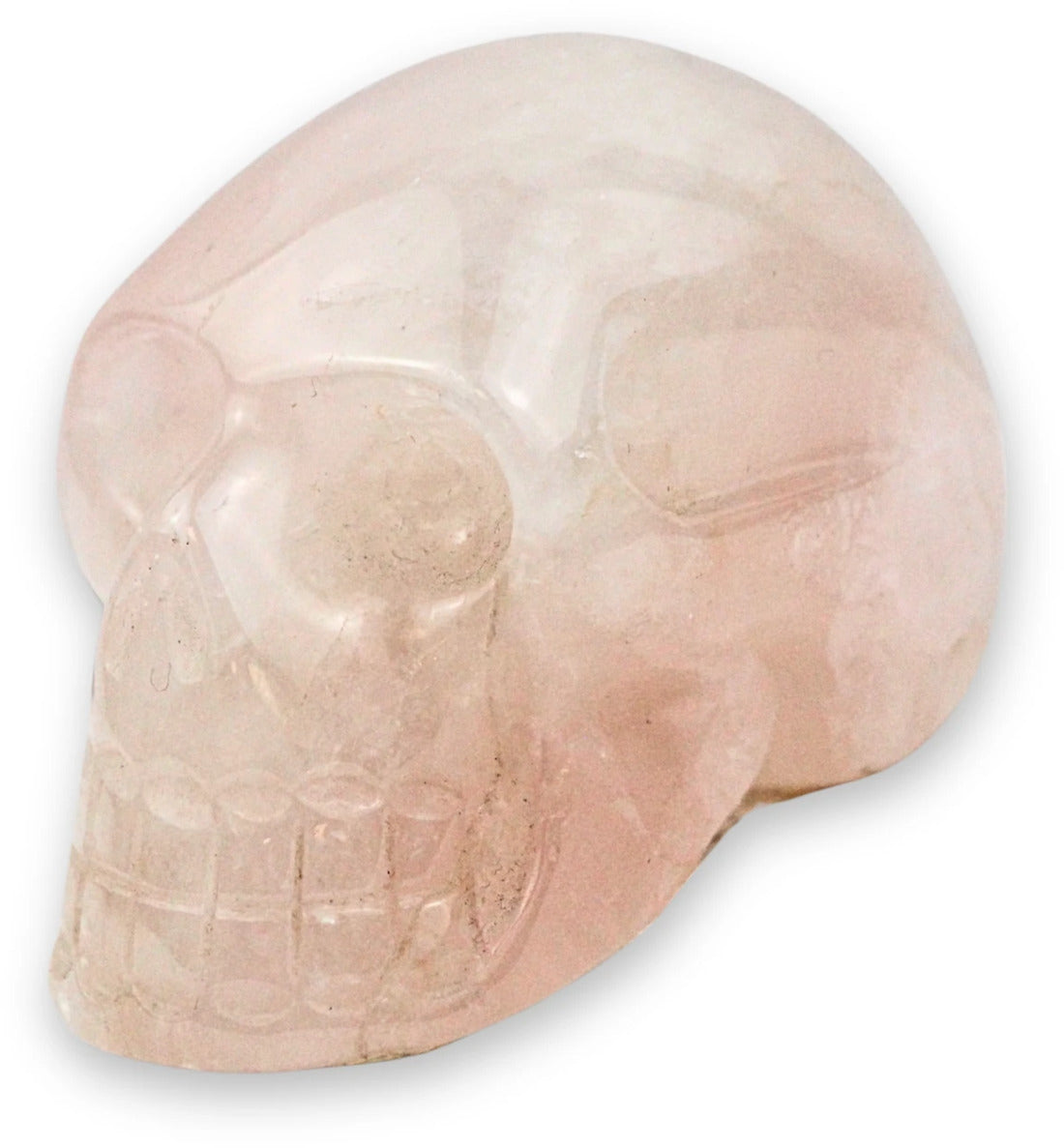 Rosenkvarts dödskalle, polerad, 65 mm (250 g)