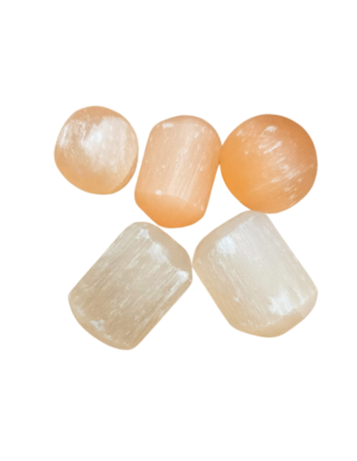 Selenit trumlade stenar, orange, från Marocko, 100 g
