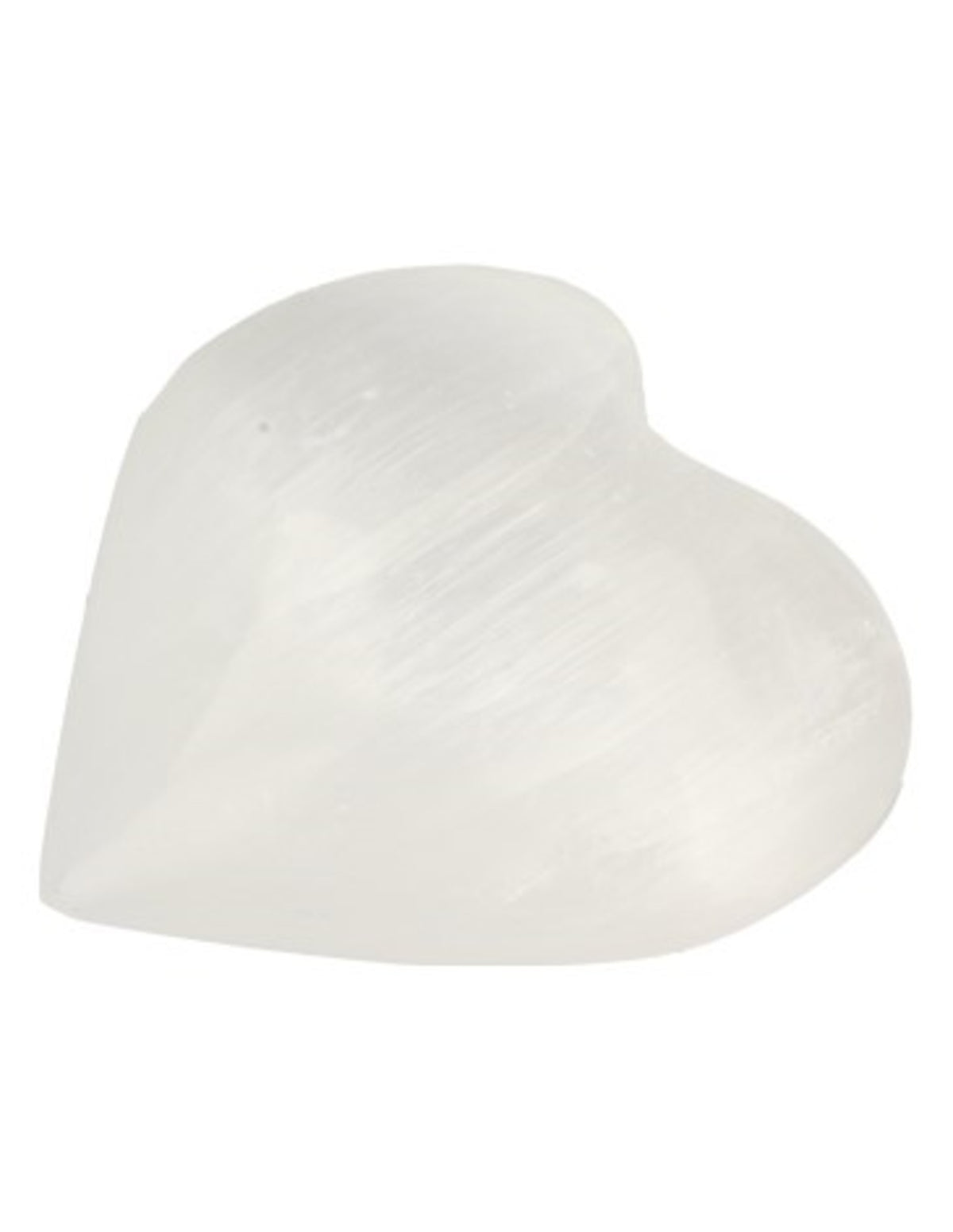 Selenit hjärta, vitt, 40 mm (60 g)