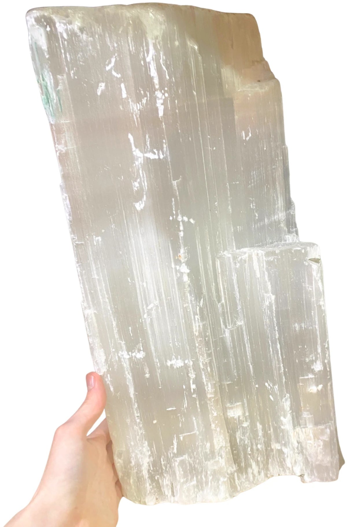 Selenit block, vit, rå, XL, ca 50 cm, ca 20 kg