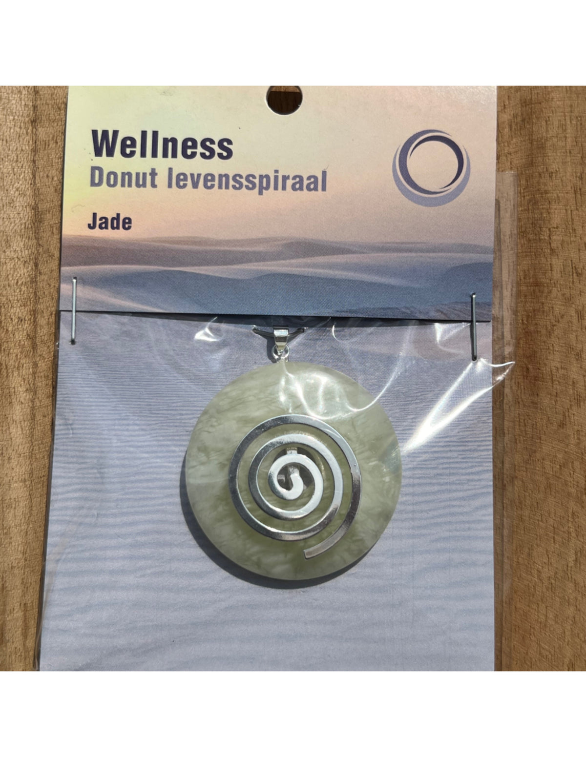 Serpentin donut hänge, livets spiral, grön, 4 cm