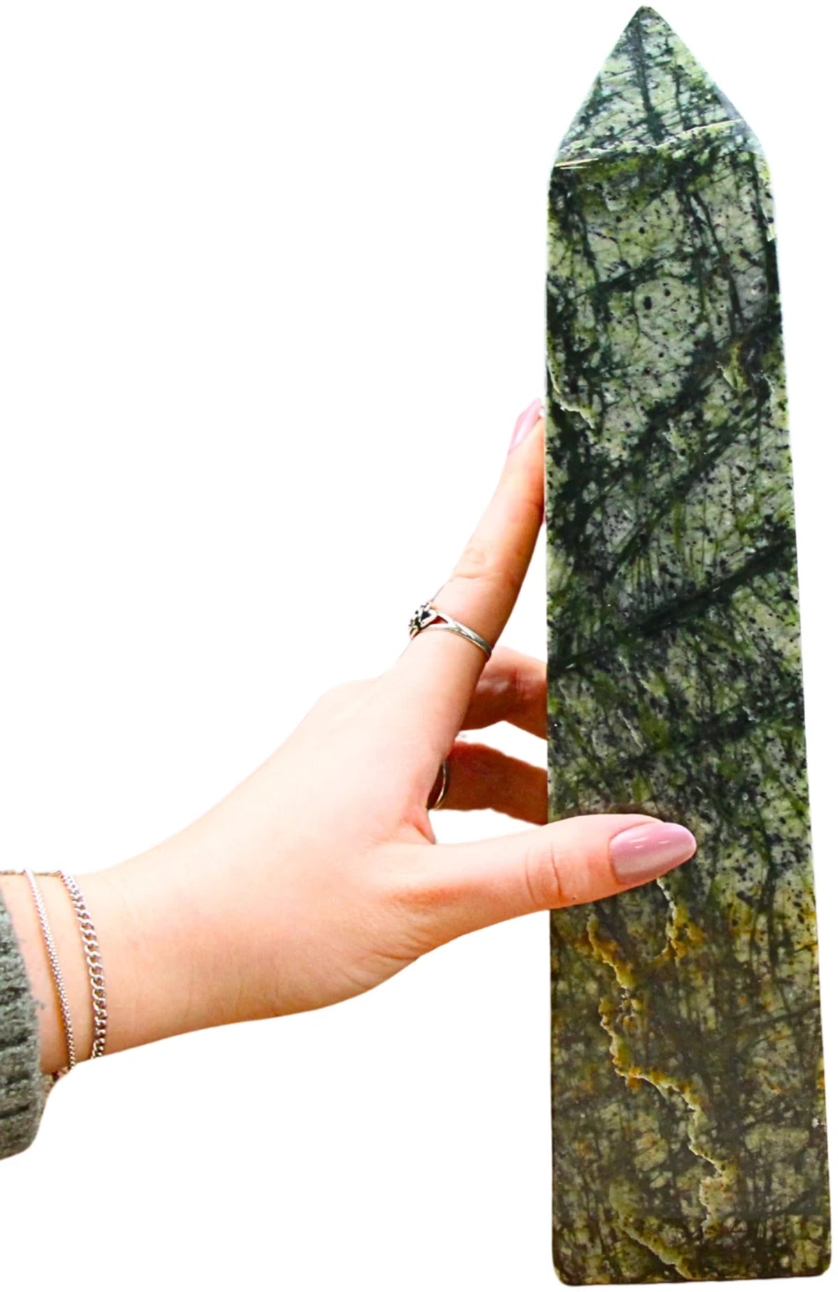 Serpentin jungle jaspis obelisk, Afghanistan, 31 cm, nr 26