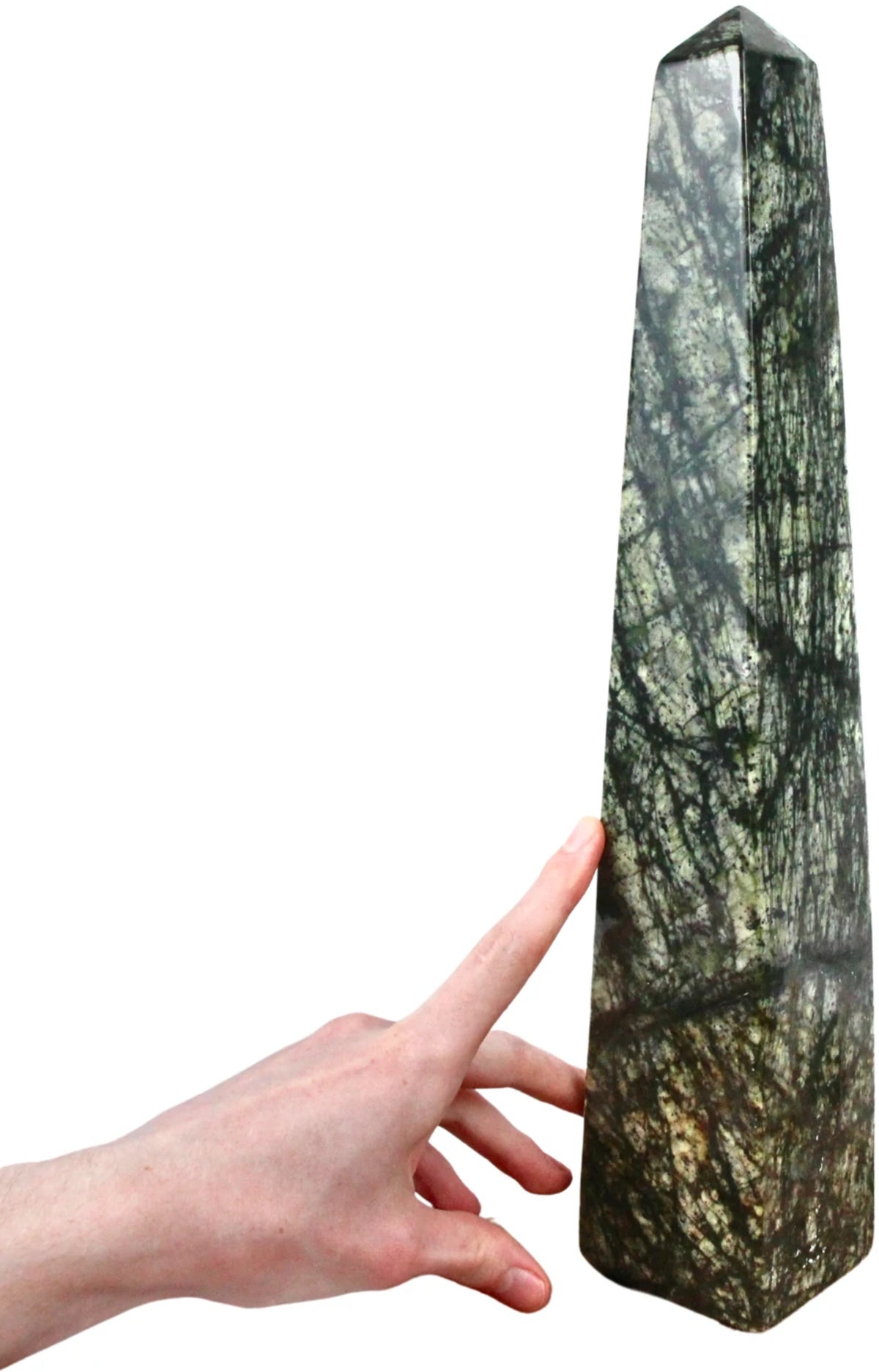 Serpentin jungle jaspis obelisk, 41 cm, nr 27 (3,6 kg)