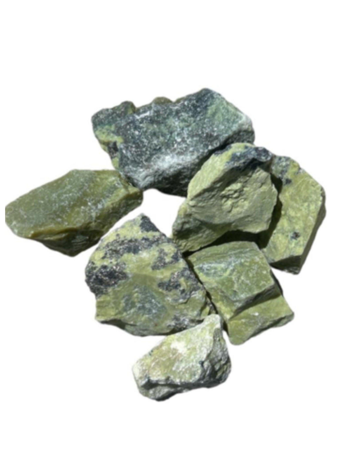 Serpentin råa bitar från Peru, 3 till 5 cm, 250 g