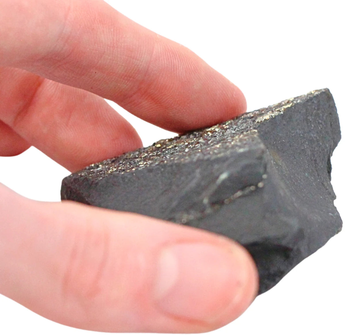 Shungit med pyrit, rå, nr 25 (ca 100 g)