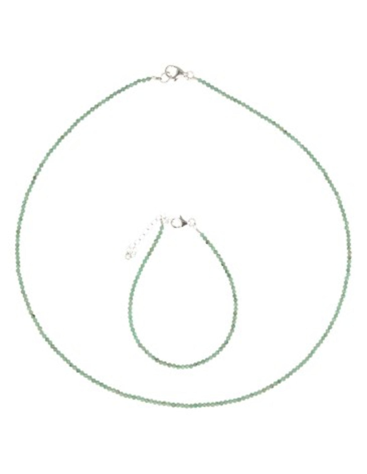 Smaragd halsband med fasettslipade stenar, 44 cm
