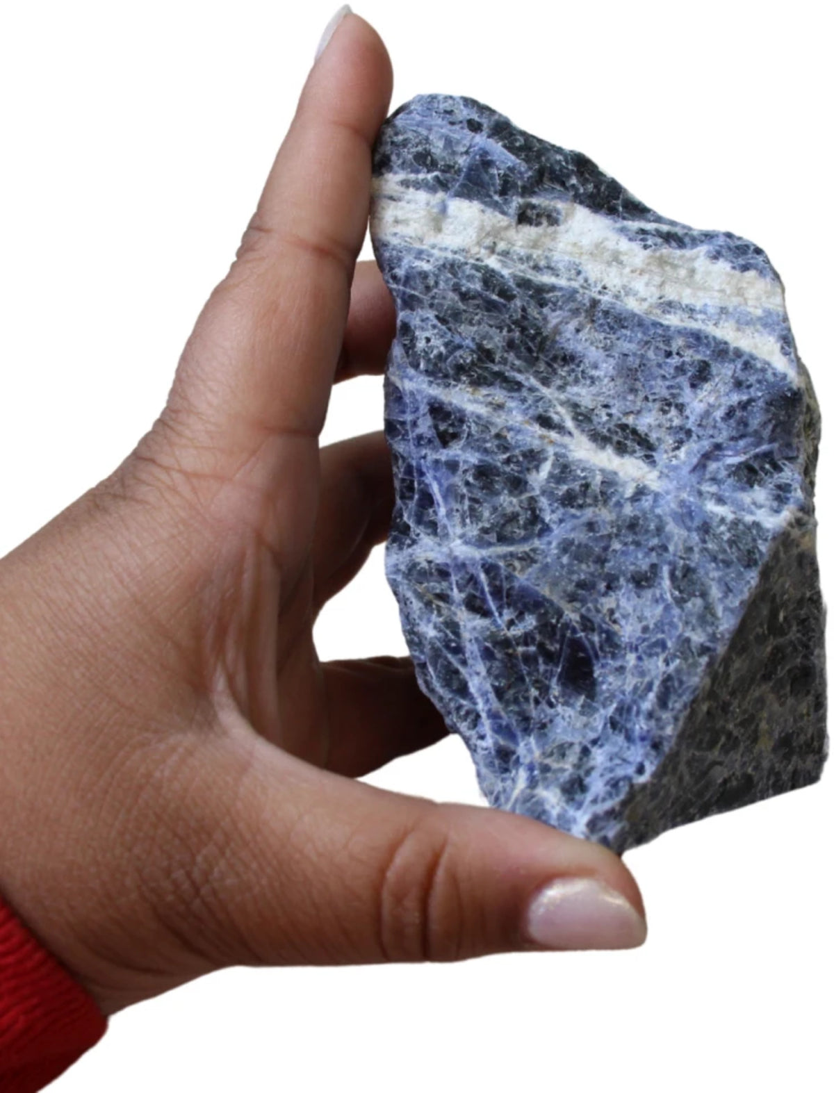 Sodalit kristall, rå med slipad bas, 11,4 cm, nr 18