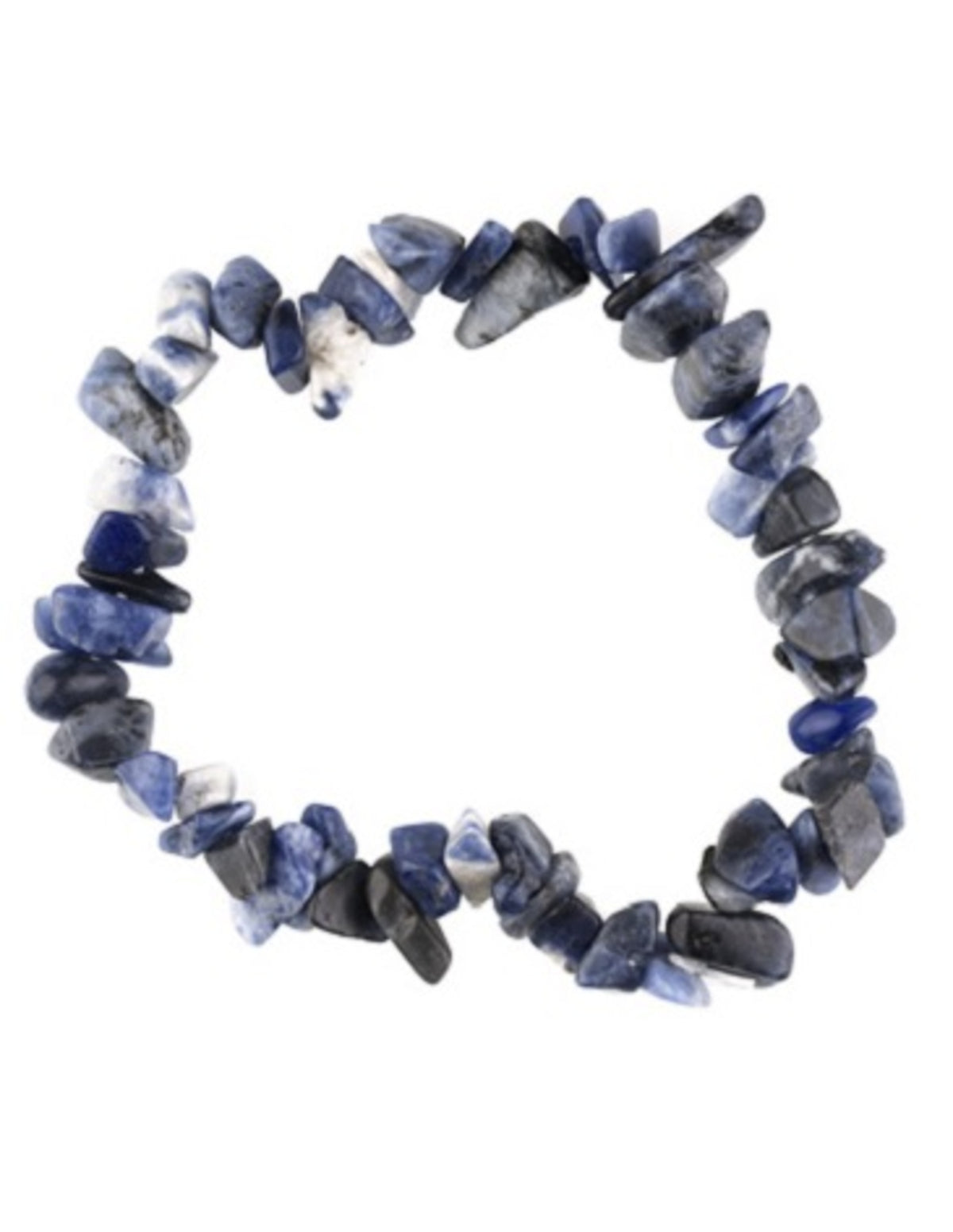 Sodalit armband med splitstenar, 5 till 10 mm