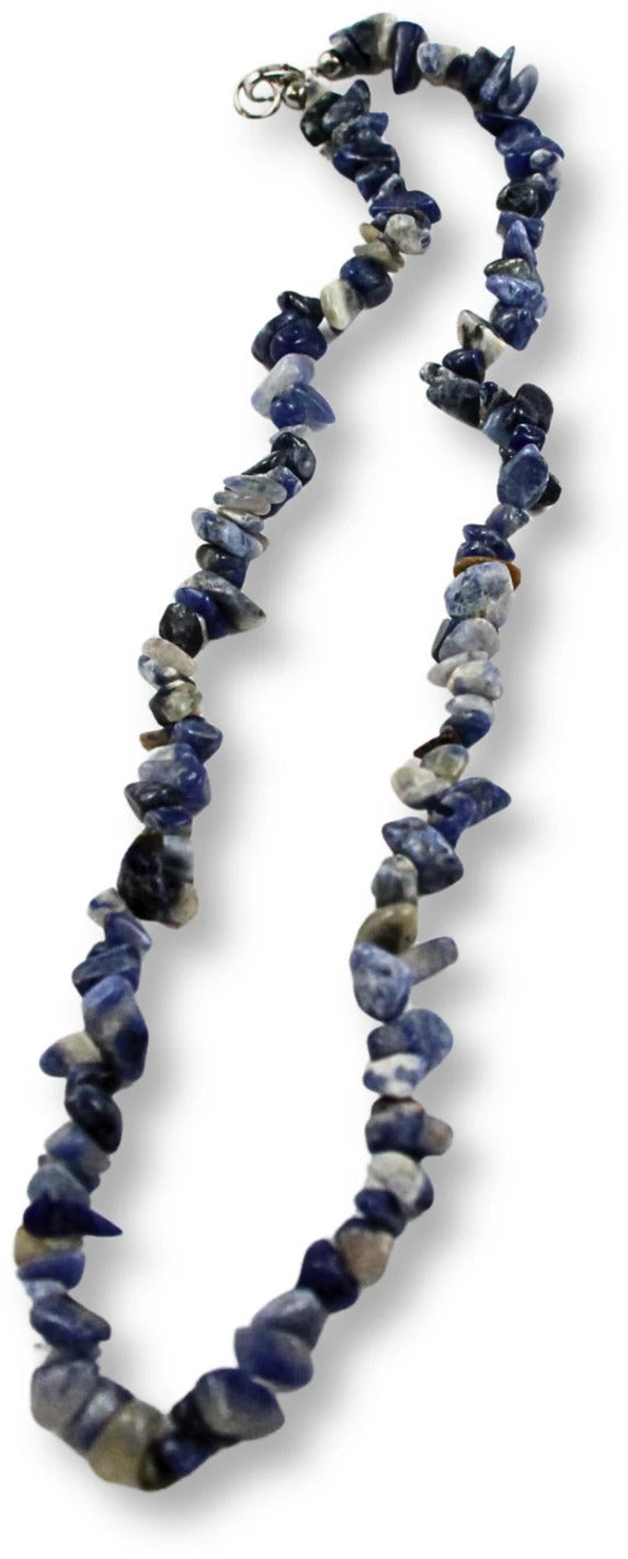 Sodalit halsband med splitstenar, 45 cm