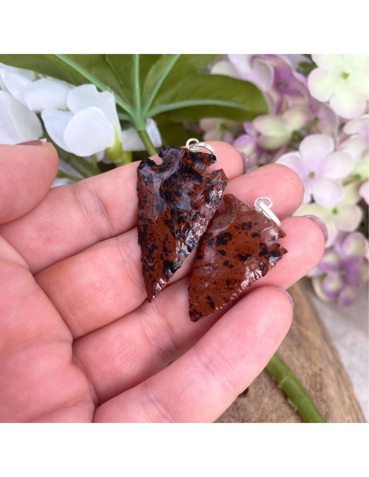 Mahognyobsidian hänge, spjutspets, 3 cm, 5 g