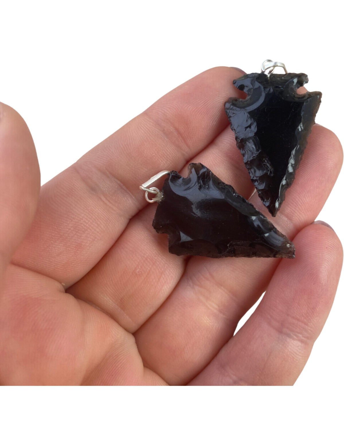 Obsidian hänge, spetsformat, 3 cm, 5 g
