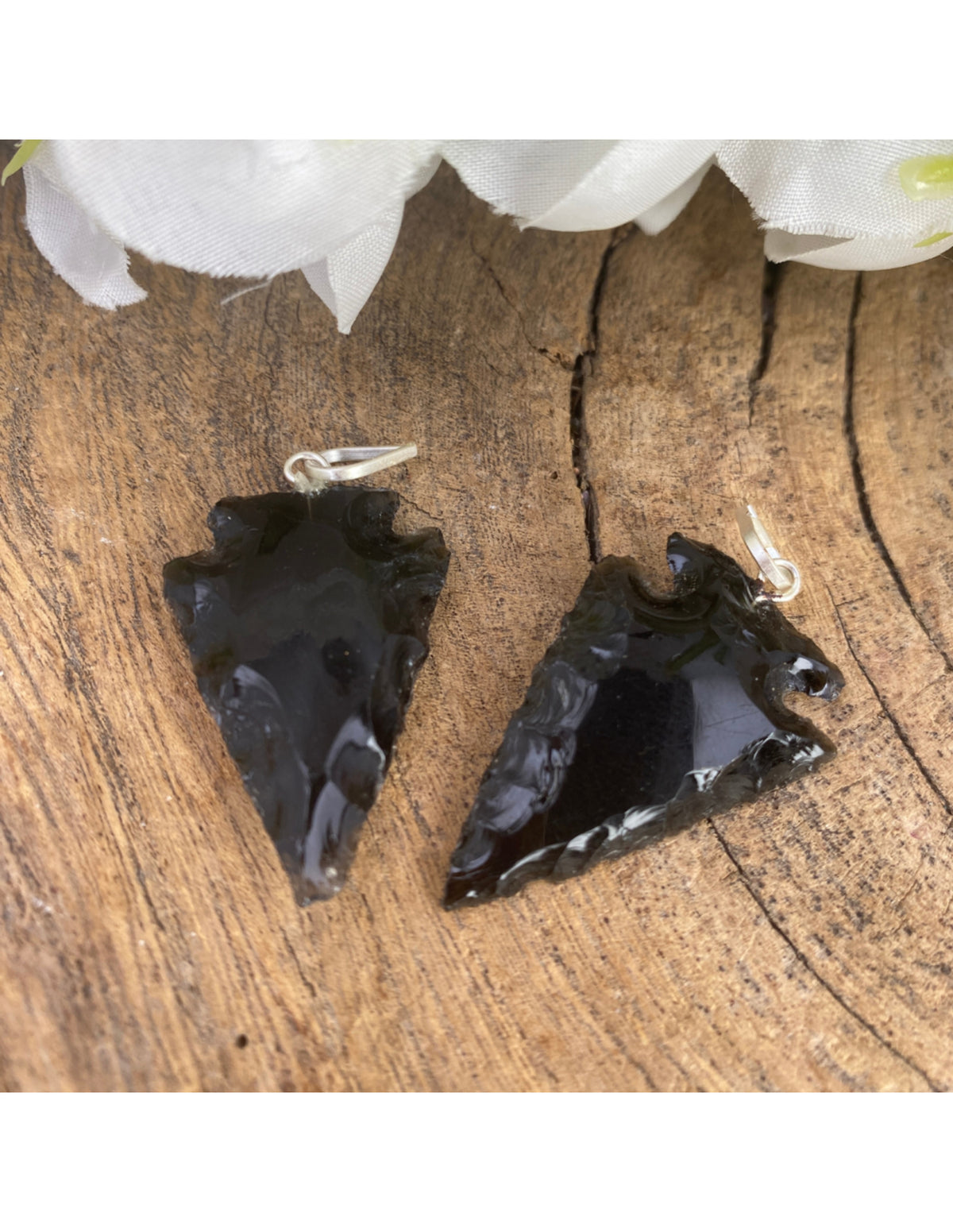 Obsidian hänge, spetsformat, 3 cm, 5 g