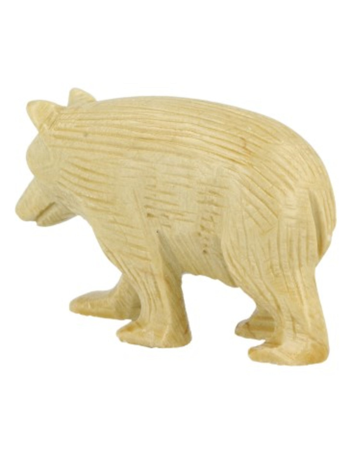Täljsten björn, gående, färgad grön, 7,5 cm