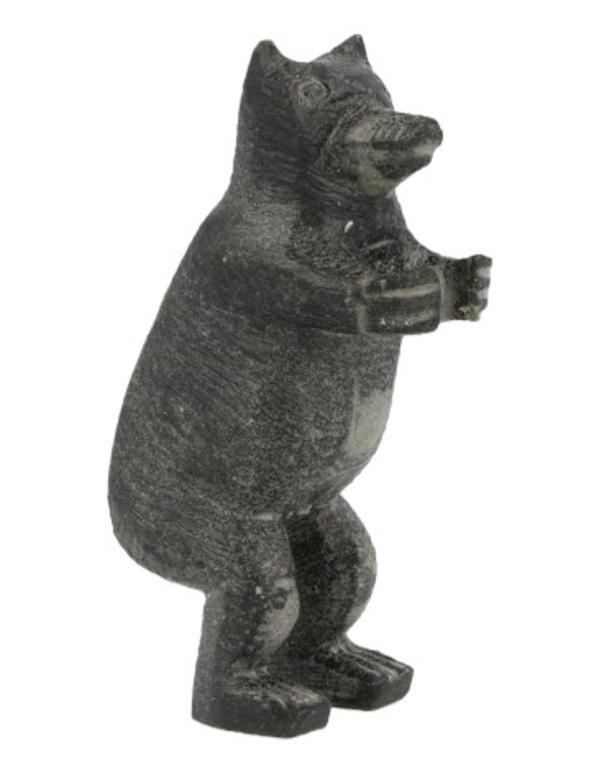 Täljsten björn, stående, svart, 8,5 cm