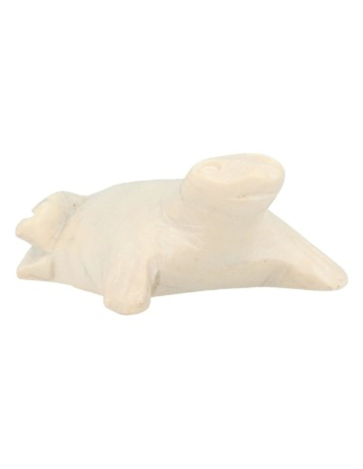 Täljsten figur, vit groda, 6 cm