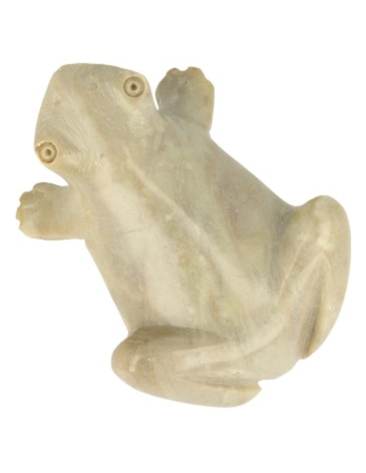 Täljsten figur, grön groda, 8 cm, ca 150 g