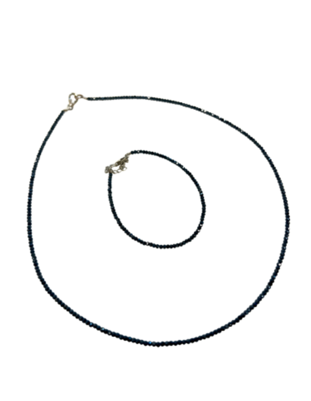 Spinell smyckesset i svart, belagd, halsband och armband