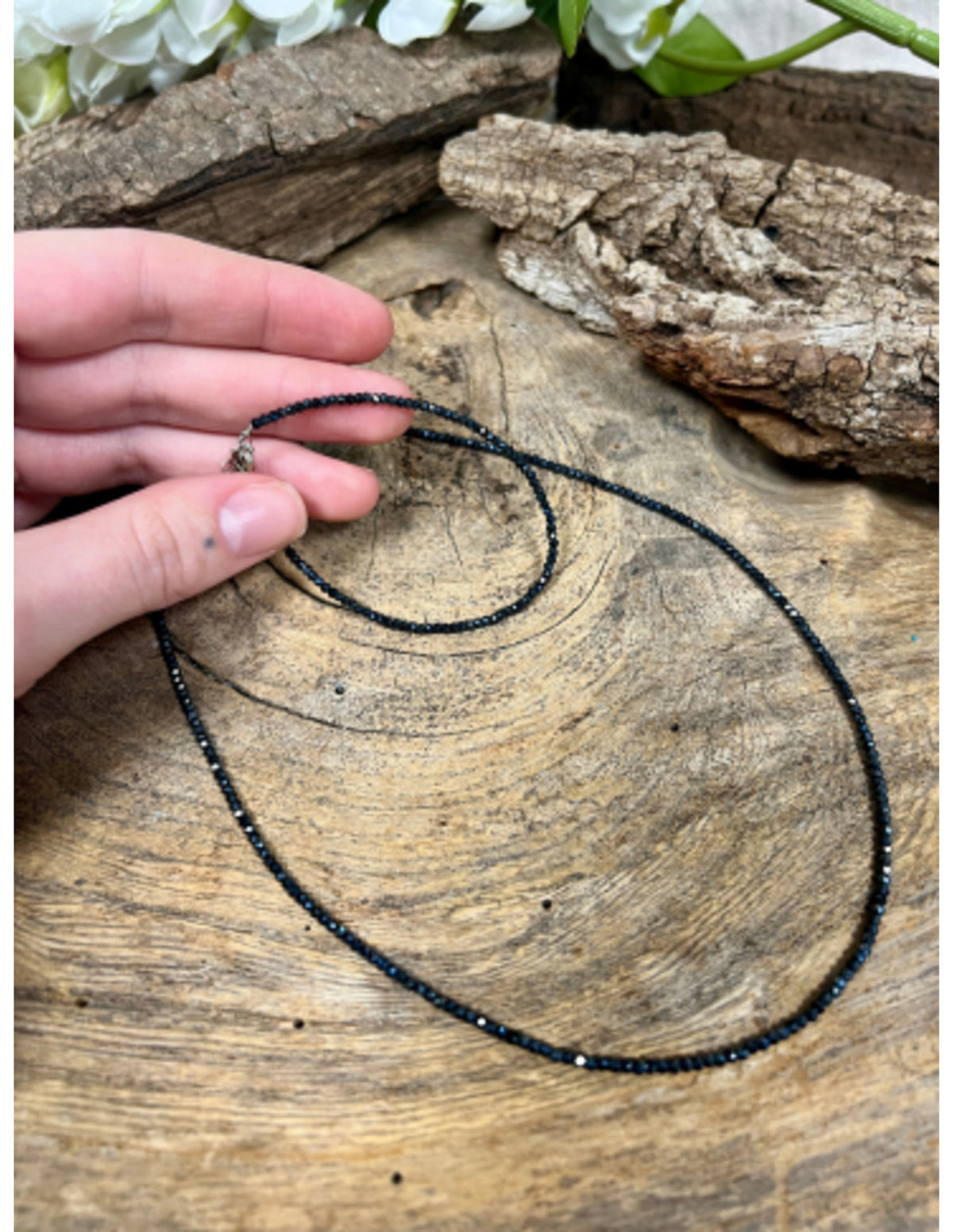 Spinell smyckesset i svart, belagd, halsband och armband