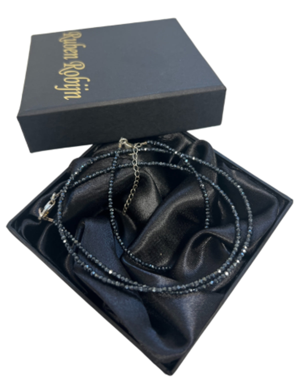 Spinell smyckesset i svart, belagd, halsband och armband