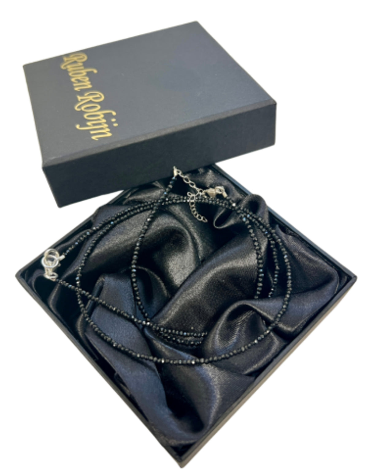 Spinell smyckesset i svart, halsband och armband