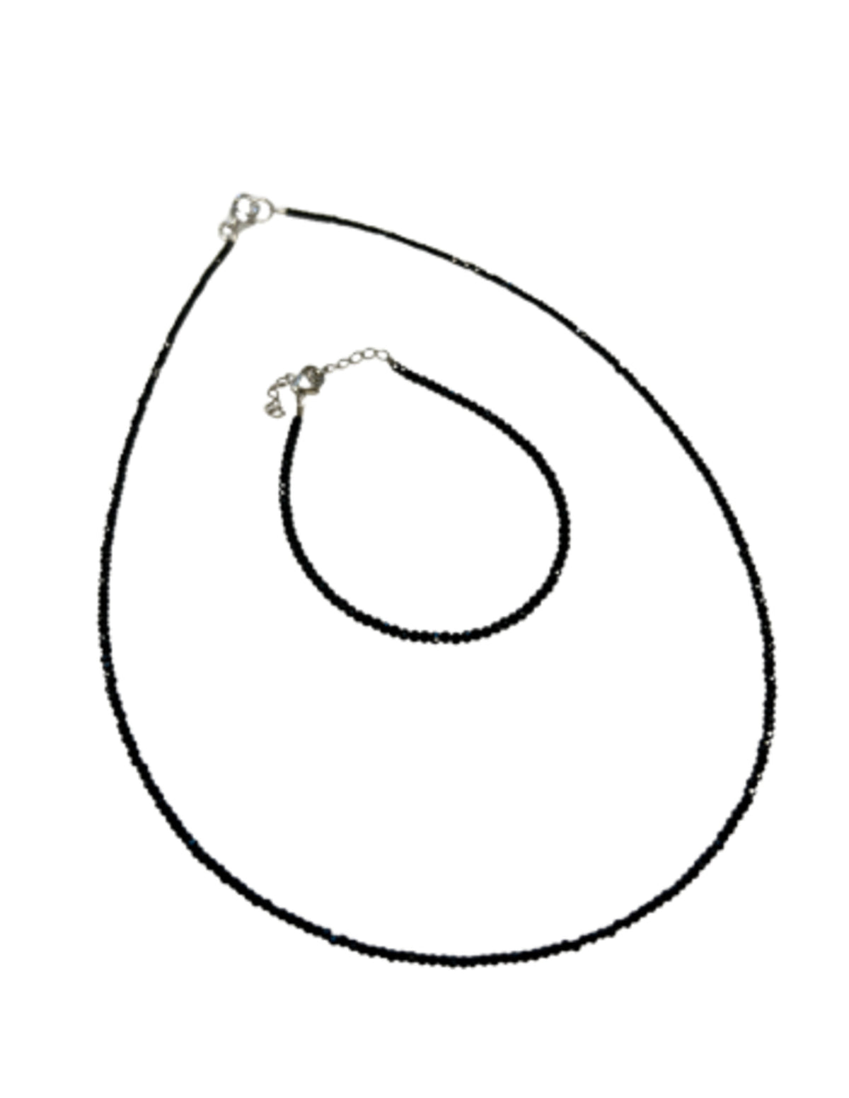 Spinell smyckesset i svart, halsband och armband