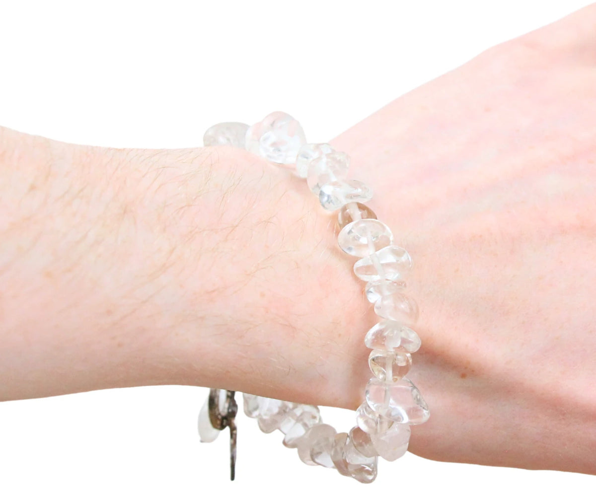 Bergkristall armband, splitstenar med berlocker