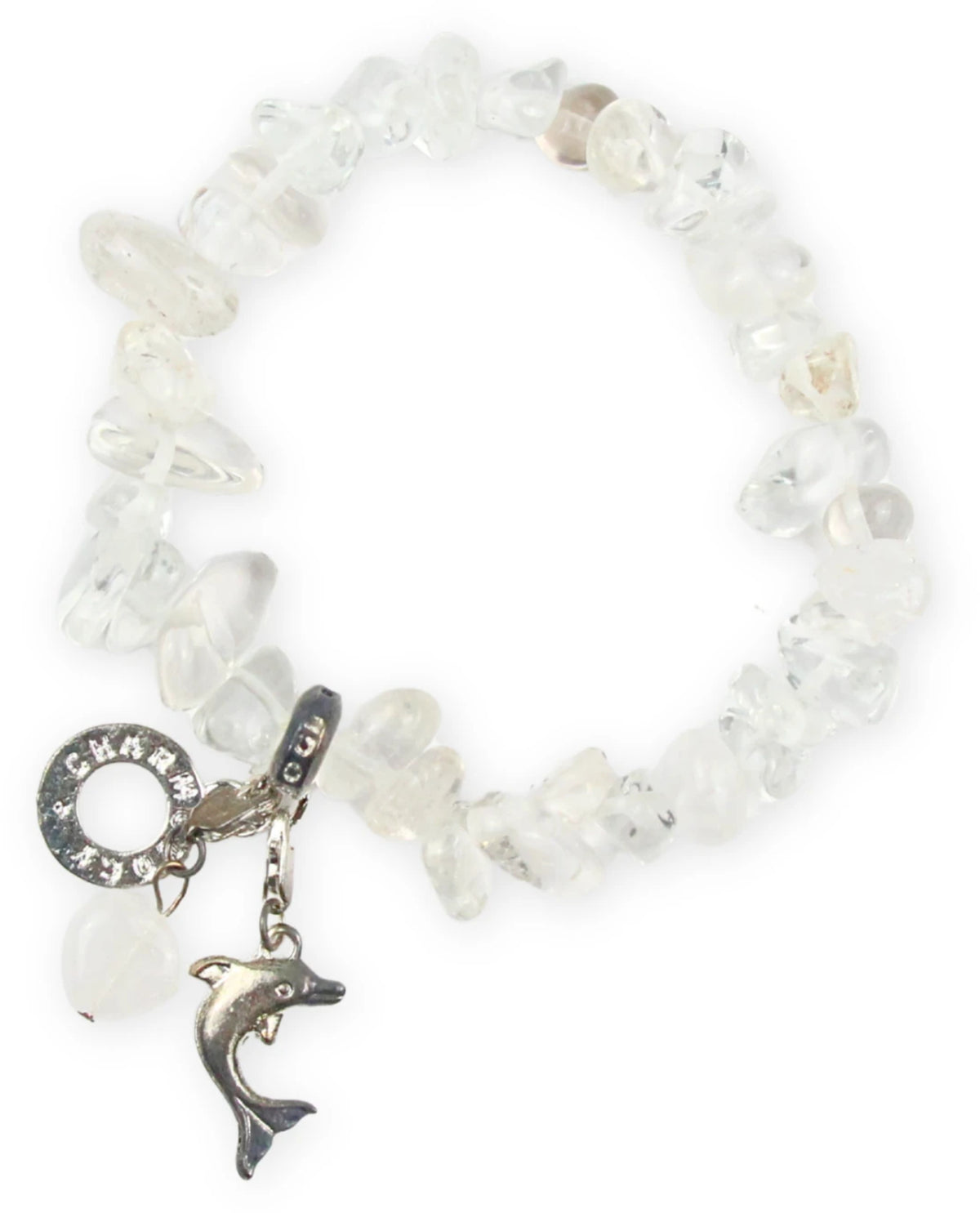 Bergkristall armband, splitstenar med berlocker