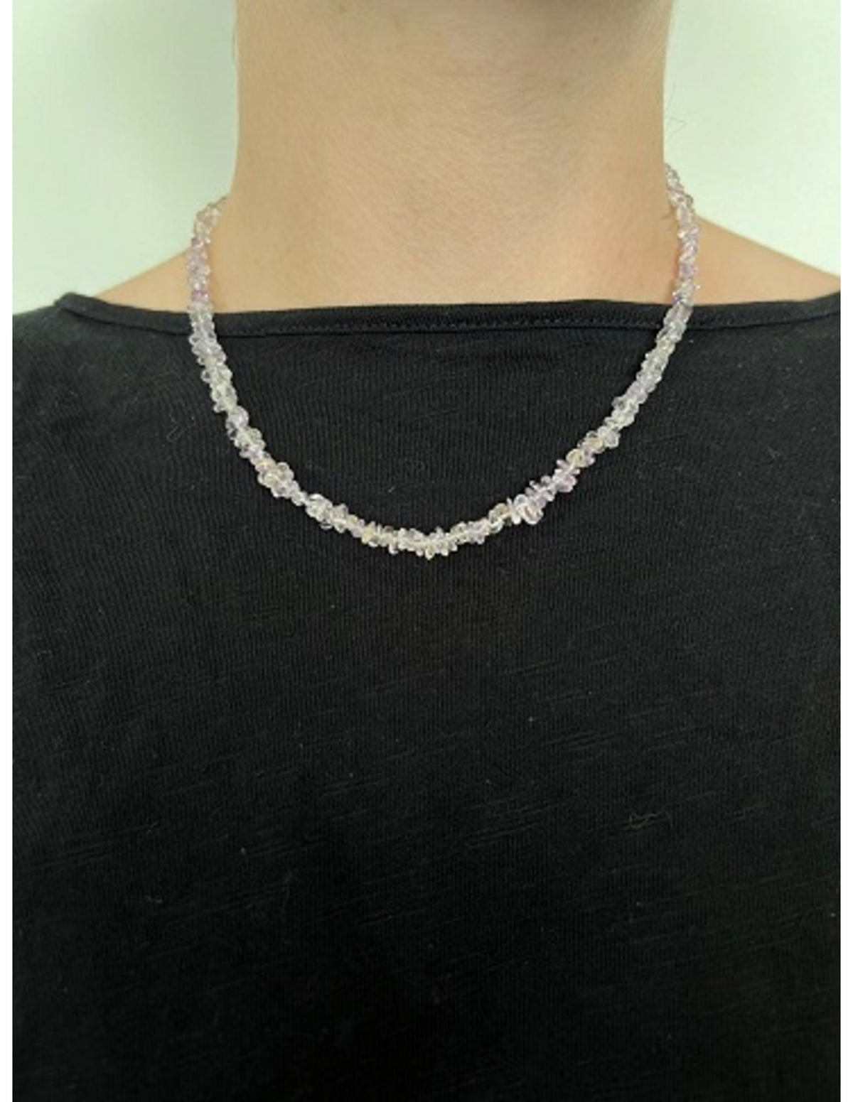 Ametrin halsband med splitstenar, smalt, 45 cm
