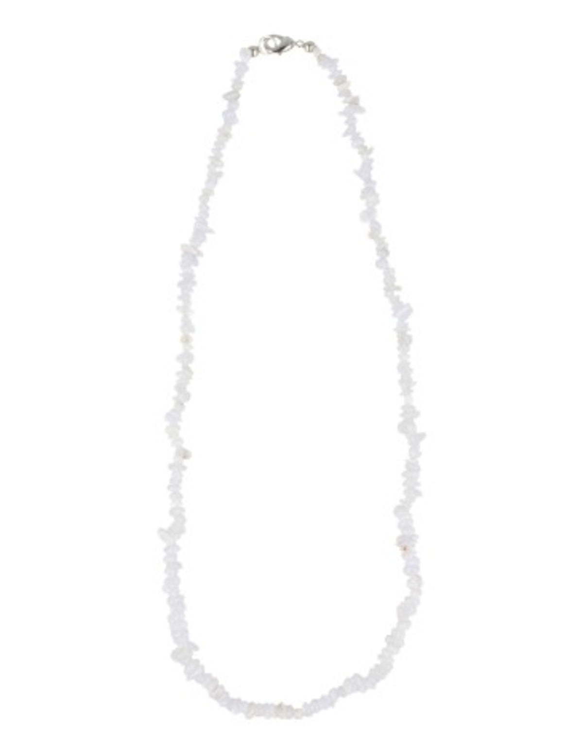 Kalcedon halsband med splitstenar, blå, smal, 45 cm