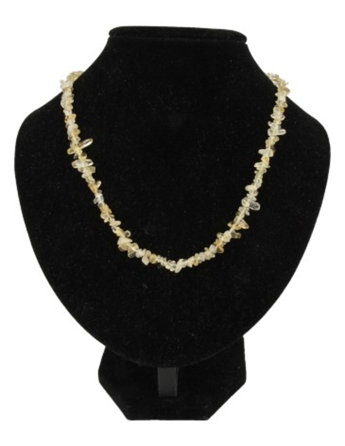 Citrin halsband med splitstenar, värmebehandlad, smal, 45 cm
