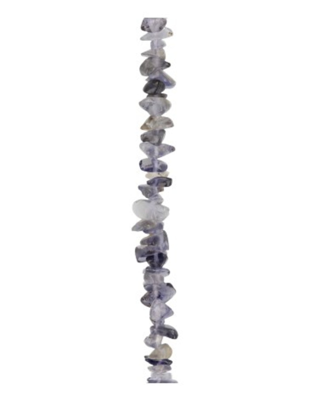 Iolit halsband med splitstenar, smalt, 45 cm, silverfärgat lås