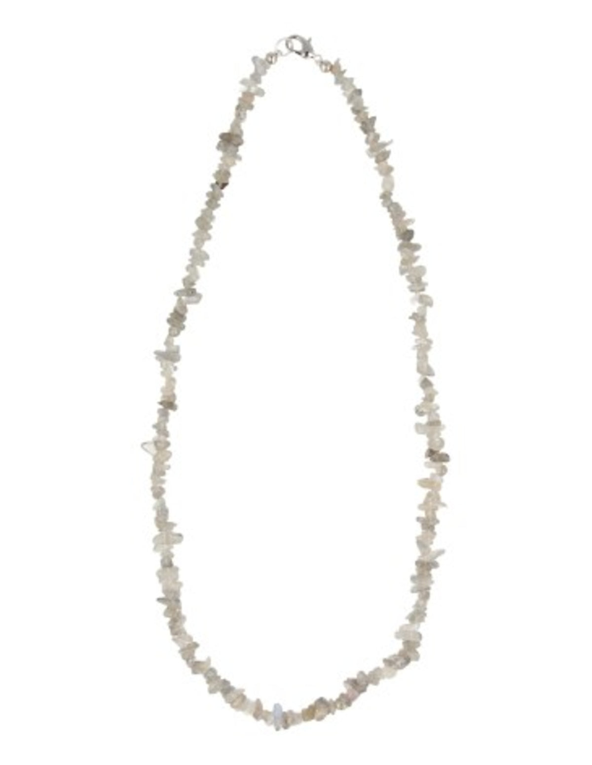 Labradorit halsband med smala splitstenar, 45 cm, med lås