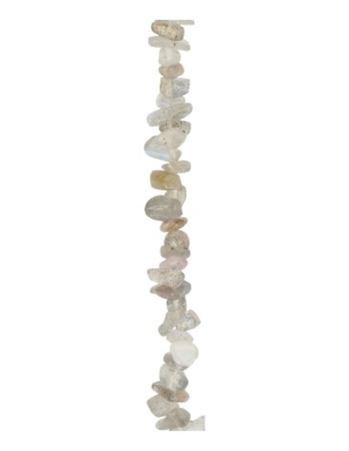 Labradorit halsband med smala splitstenar, 45 cm, med lås