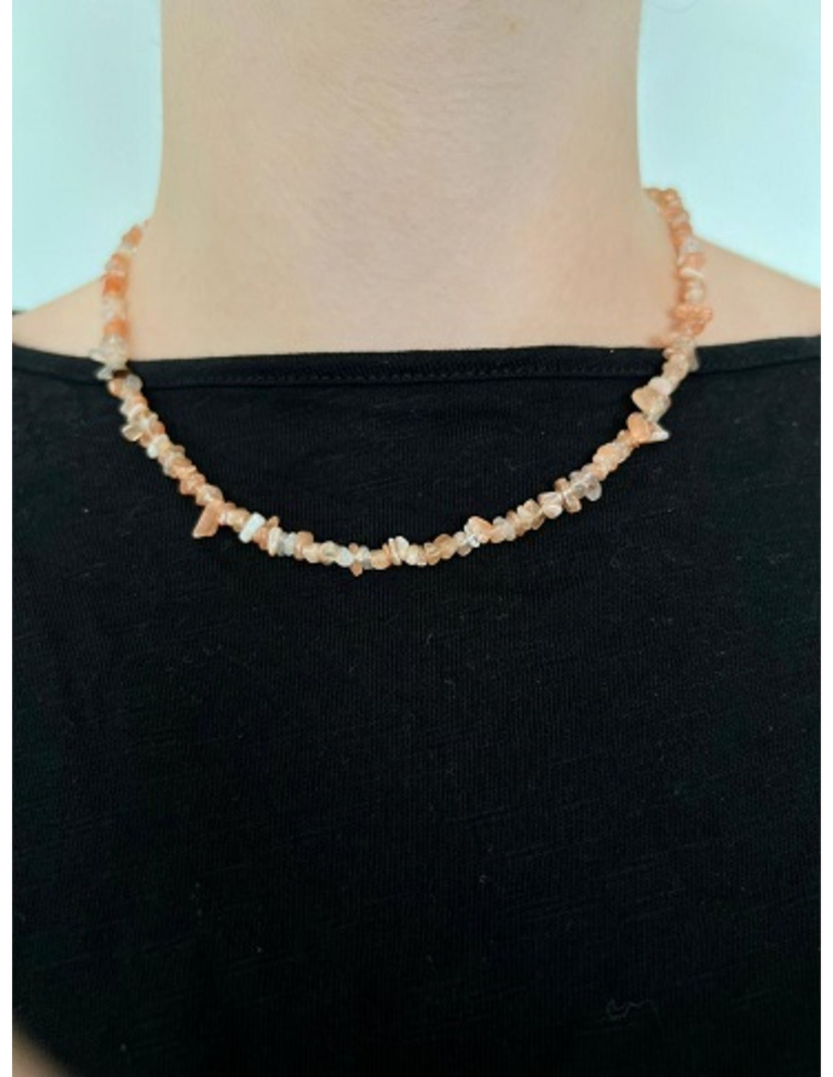 Solsten halsband, smalt, splitstenar 5 till 10 mm, 45 cm