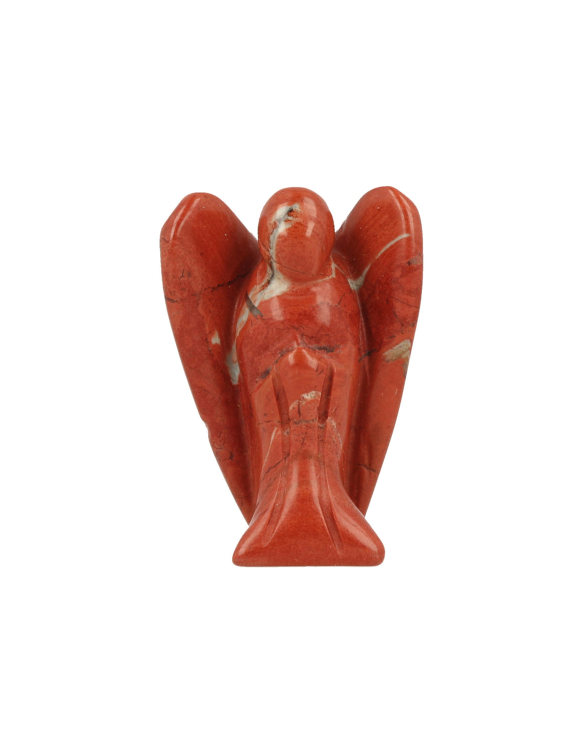 Röd jaspis ängel, stående, 3,5 cm