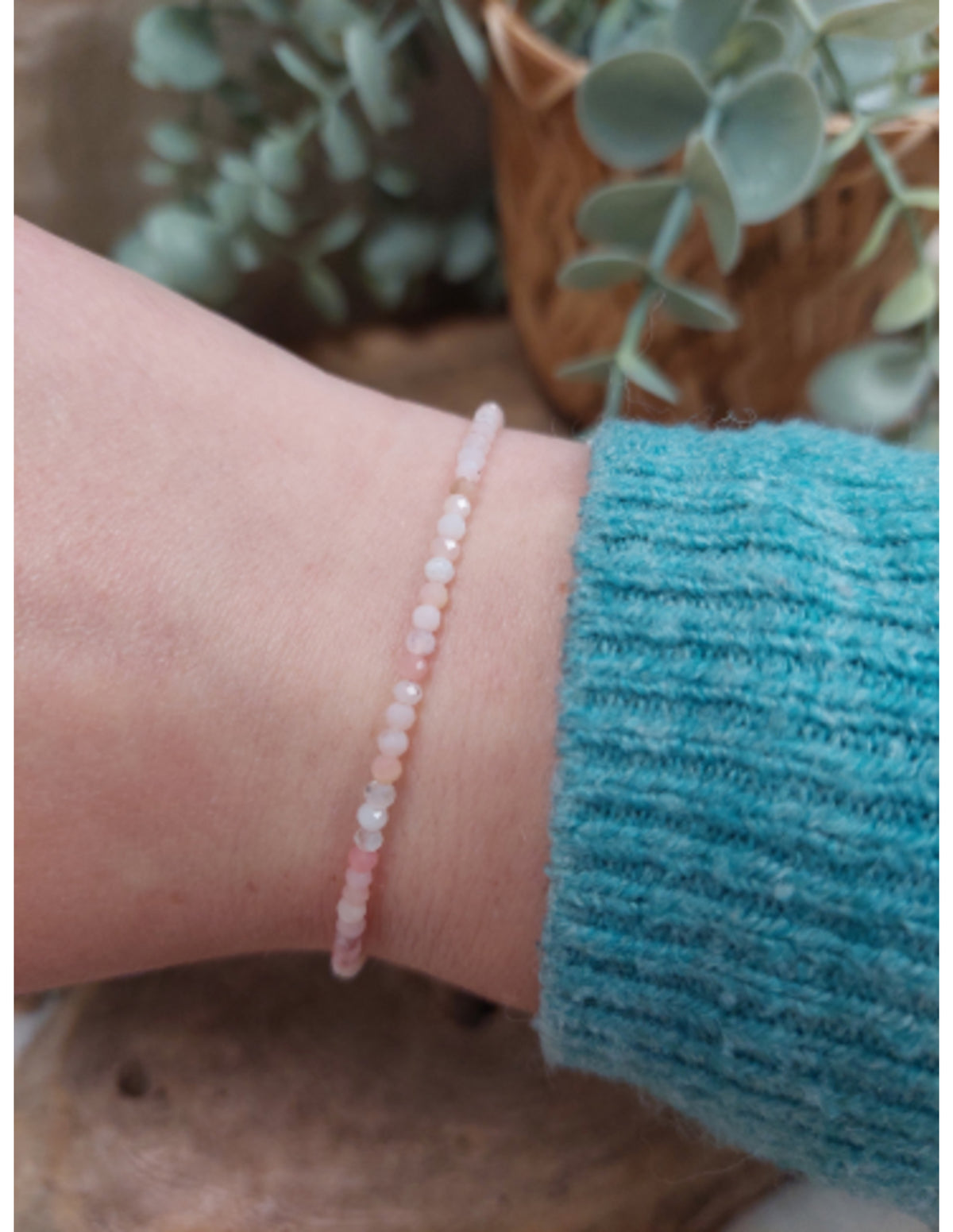 Opal armband, Summer vibes, rosa Andesopal, 17 till 20 cm